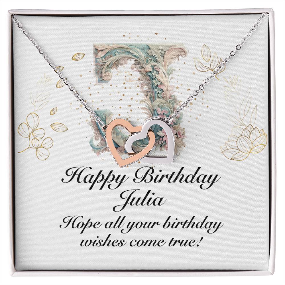 Happy Birthday Julia v01 - Interlocking Hearts Necklace