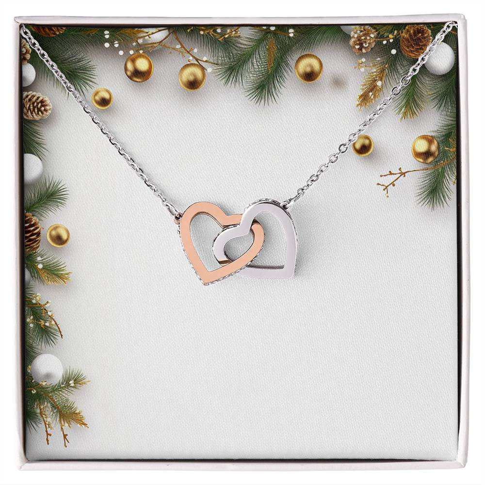 Christmas Background 004 - Interlocking Hearts Necklace