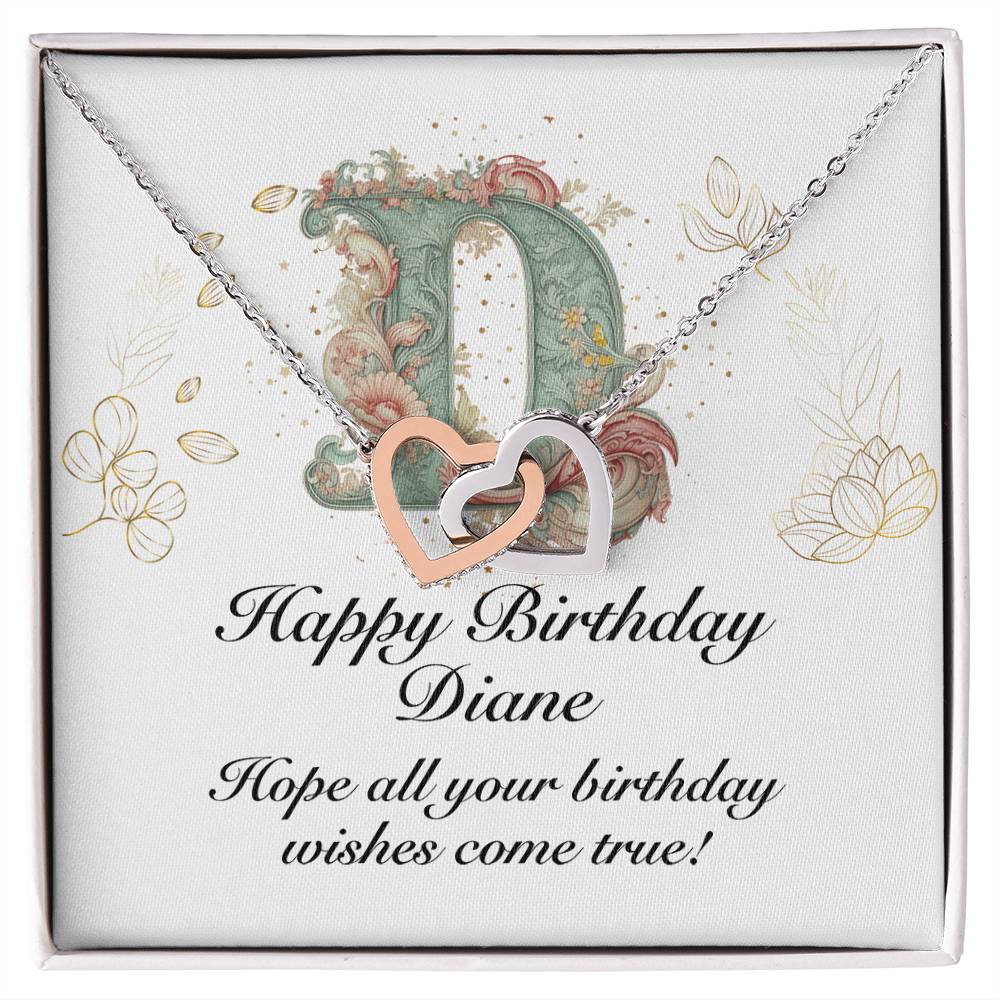Happy Birthday Diane v01 - Interlocking Hearts Necklace