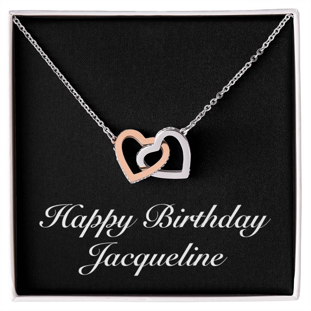Happy Birthday Jacqueline v2 - Interlocking Hearts Necklace
