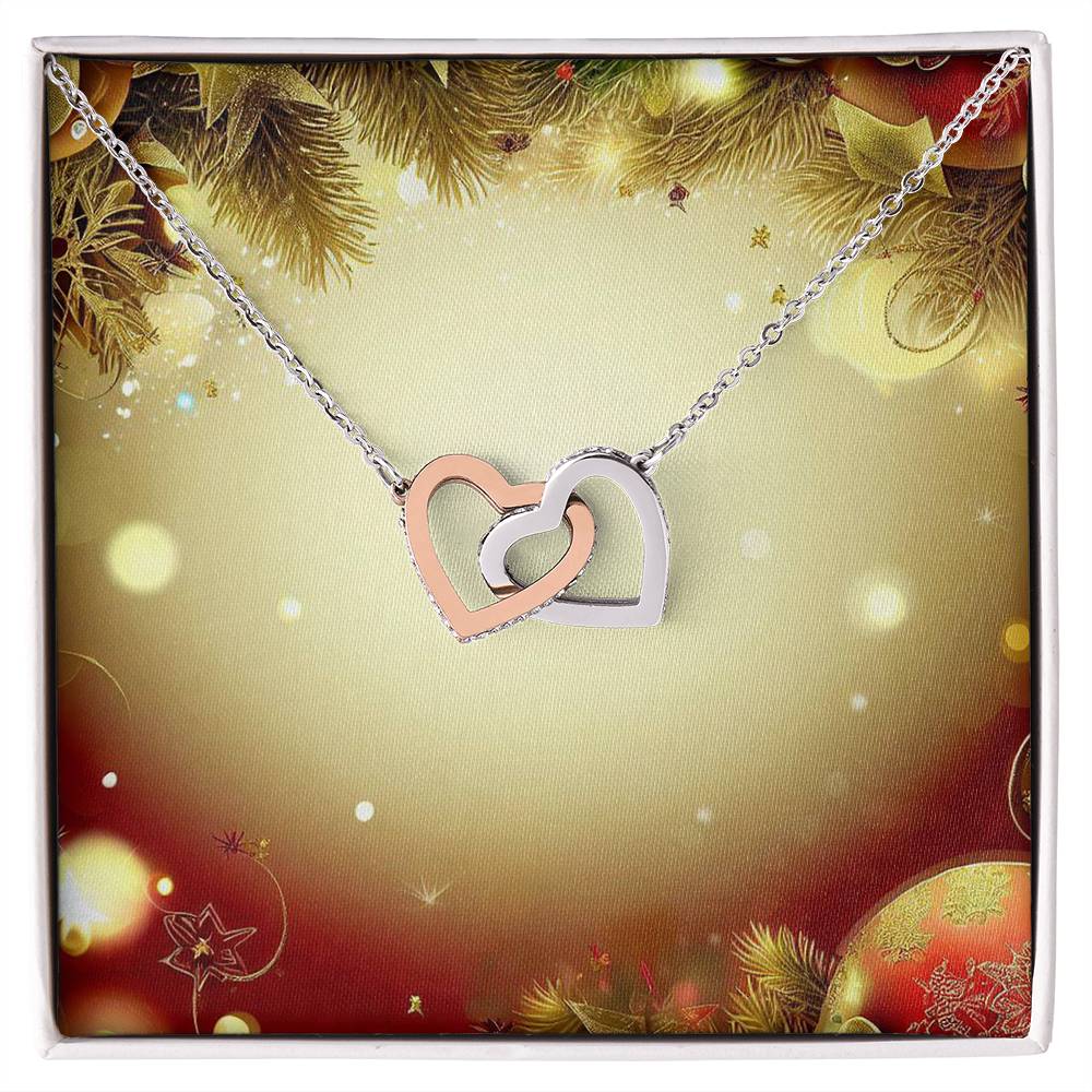 Christmas Background 100 - Interlocking Hearts Necklace