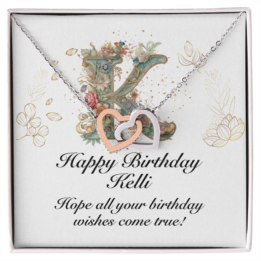 Happy Birthday Kelli v01 - Interlocking Hearts Necklace