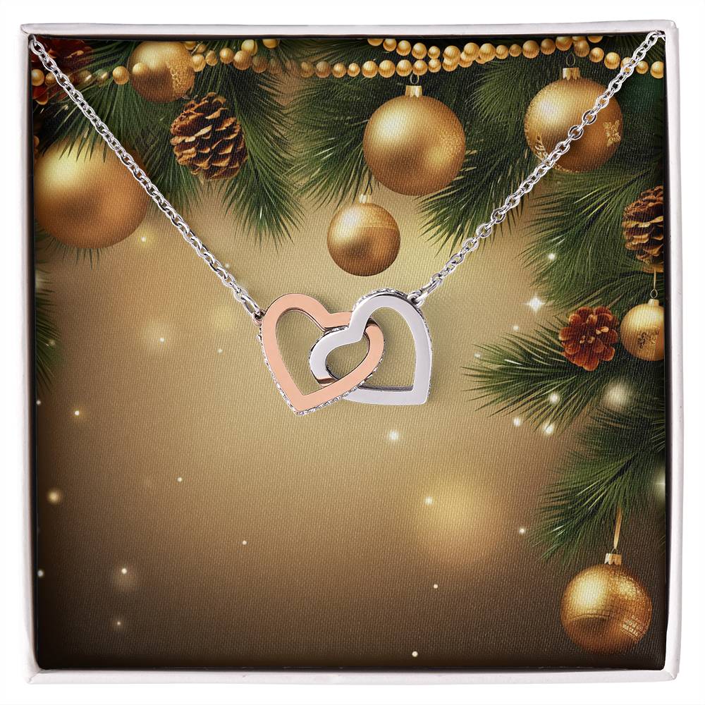 Christmas Background 018 - Interlocking Hearts Necklace