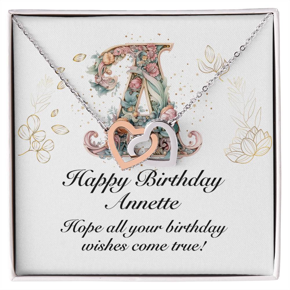 Happy Birthday Annette v01 - Interlocking Hearts Necklace