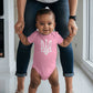Tryzub (White) - Pink Gerber Onesies® 6516A Short Sleeve Bodysuit