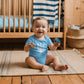Tryzub (White) - Blue Gerber Onesies® 6516A Short Sleeve Bodysuit