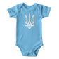 Tryzub (White) - Blue Gerber Onesies® 6516A Short Sleeve Bodysuit