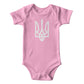 Tryzub (White) - Pink Gerber Onesies® 6516A Short Sleeve Bodysuit