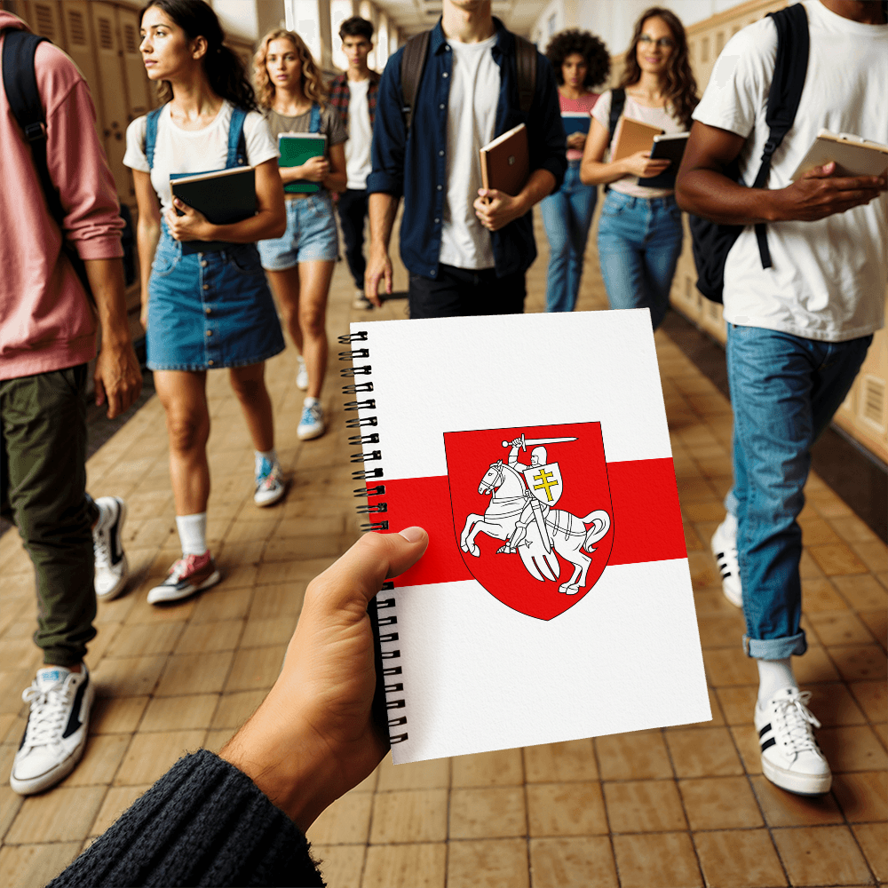Pahonia And White-Red-White Flag (Belarus) - 6" x 8" Spiral Notebook