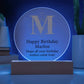 Happy Birthday Marlon v01 - Circle Acrylic Plaque
