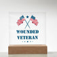 Wounded Veteran - Square Acrylic Plaque With LED Base