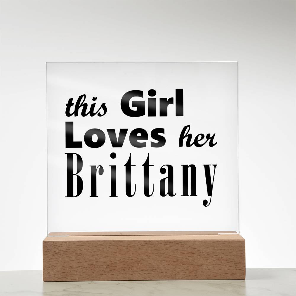 Brittany - Square Acrylic Plaque With LED Base