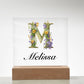 Melissa (Lavender Flowers) - Square Acrylic Plaque With LED Base