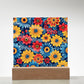 Mexican Floral Fiesta Pattern 045 - Square Acrylic Plaque With LED Base