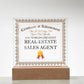 World's Greatest Real Estate Sales Agent - Square Acrylic Plaque With LED Base