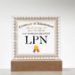 World's Greatest LPN - Square Acrylic Plaque With LED Base
