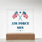 Air Force Son - Square Acrylic Plaque With LED Base