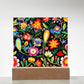 Mexican Floral Fiesta Pattern 038 - Square Acrylic Plaque With LED Base