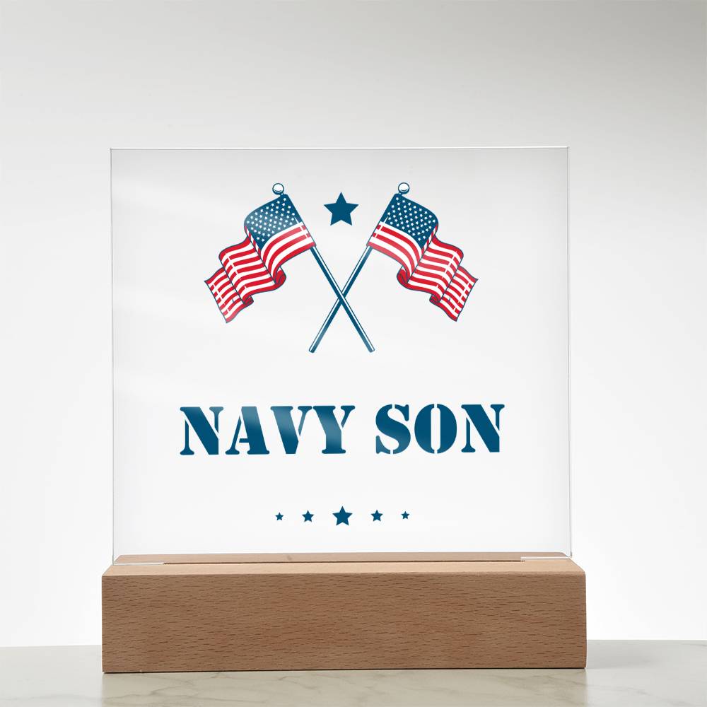 Navy Son - Square Acrylic Plaque With LED Base