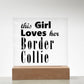 Border Collie - Square Acrylic Plaque With LED Base
