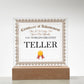 World's Greatest Teller - Square Acrylic Plaque With LED Base