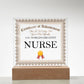 World's Greatest Nurse - Square Acrylic Plaque With LED Base
