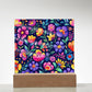 Mexican Floral Fiesta Pattern 065 - Square Acrylic Plaque With LED Base