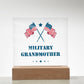Military Grandmother - Square Acrylic Plaque With LED Base