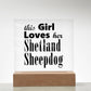 Shetland Sheepdog - Square Acrylic Plaque With LED Base