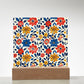 Mexican Floral Fiesta Pattern 042 - Square Acrylic Plaque With LED Base
