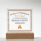 World's Greatest Management Analyst - Square Acrylic Plaque With LED Base