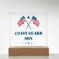 Coast Guard Son - Square Acrylic Plaque With LED Base