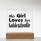 Goldendoodle - Square Acrylic Plaque With LED Base