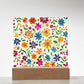 Mexican Floral Fiesta Pattern 005 - Square Acrylic Plaque With LED Base