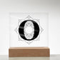 Magnolia Mandala Alphabet Letter O - Square Acrylic Plaque With LED Base