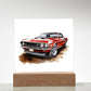 Muscle Car 07 - Square Acrylic Plaque With LED Base