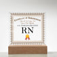 World's Greatest RN - Square Acrylic Plaque With LED Base
