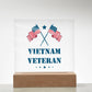 Vietnam Veteran - Square Acrylic Plaque With LED Base