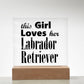 Labrador Retriever - Square Acrylic Plaque With LED Base