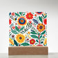 Mexican Floral Fiesta Pattern 023 - Square Acrylic Plaque With LED Base