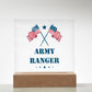 Army Ranger - Square Acrylic Plaque With LED Base