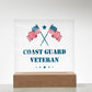 Coast Guard Veteran - Square Acrylic Plaque With LED Base