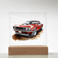 Muscle Car 07 - Square Acrylic Plaque With LED Base