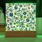 Mexican Floral Fiesta Pattern 006 - Square Acrylic Plaque With LED Base