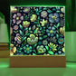 Mexican Floral Fiesta Pattern 065 - Square Acrylic Plaque With LED Base