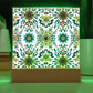 Mexican Floral Fiesta Pattern 070 - Square Acrylic Plaque With LED Base