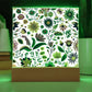 Mexican Floral Fiesta Pattern 015 - Square Acrylic Plaque With LED Base
