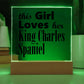 King Charles Spaniel - Square Acrylic Plaque With LED Base
