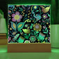 Mexican Floral Fiesta Pattern 049 - Square Acrylic Plaque With LED Base