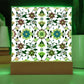 Mexican Floral Fiesta Pattern 018 - Square Acrylic Plaque With LED Base